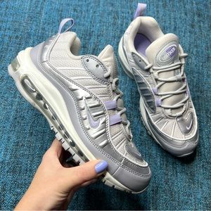 Nike Air Max 98 Metallic Sneakers in Vast Gray Purple Agate